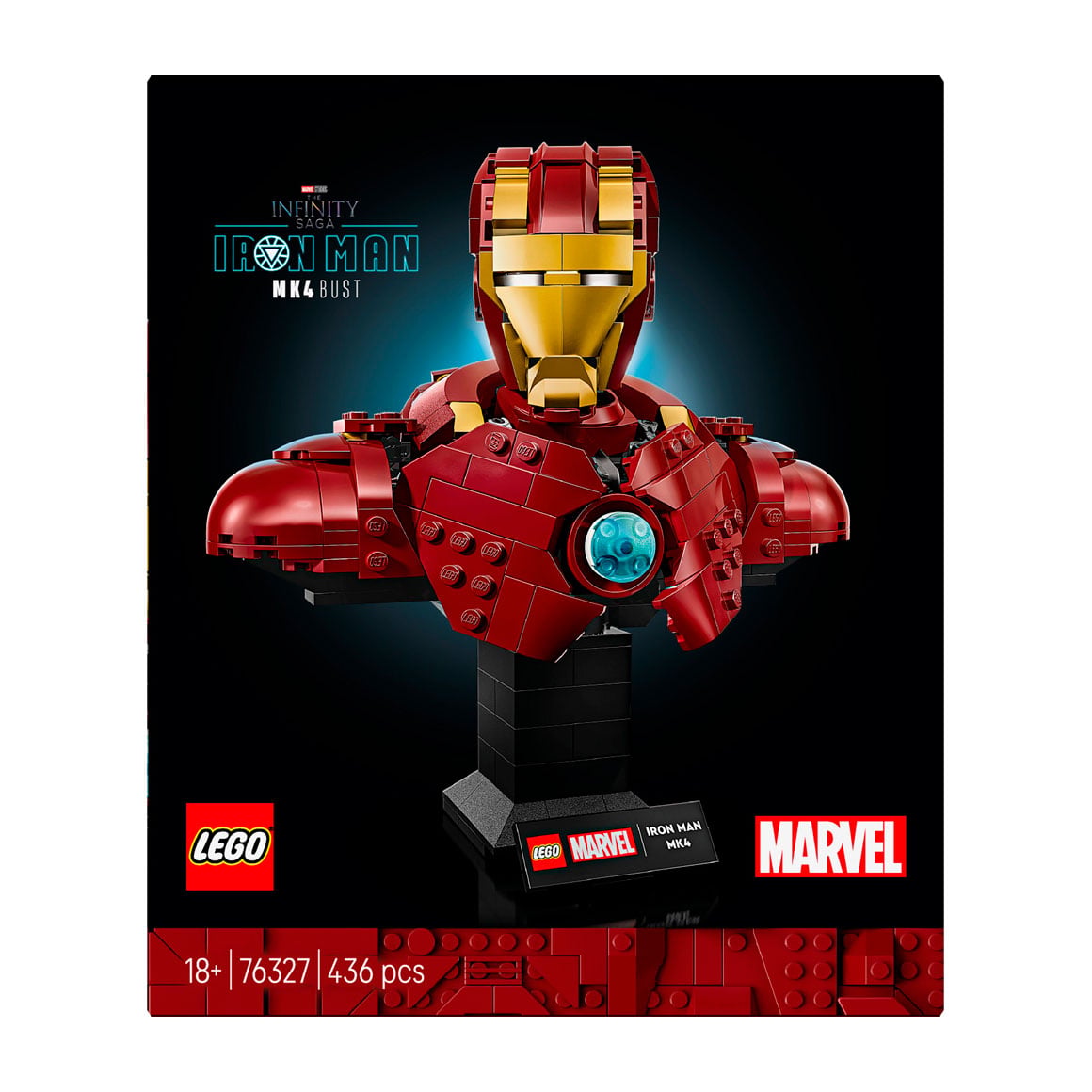 Конструктор LEGO Marvel Бюст Залізної Людини MK4, 436 деталей, від 18 років (76327)
