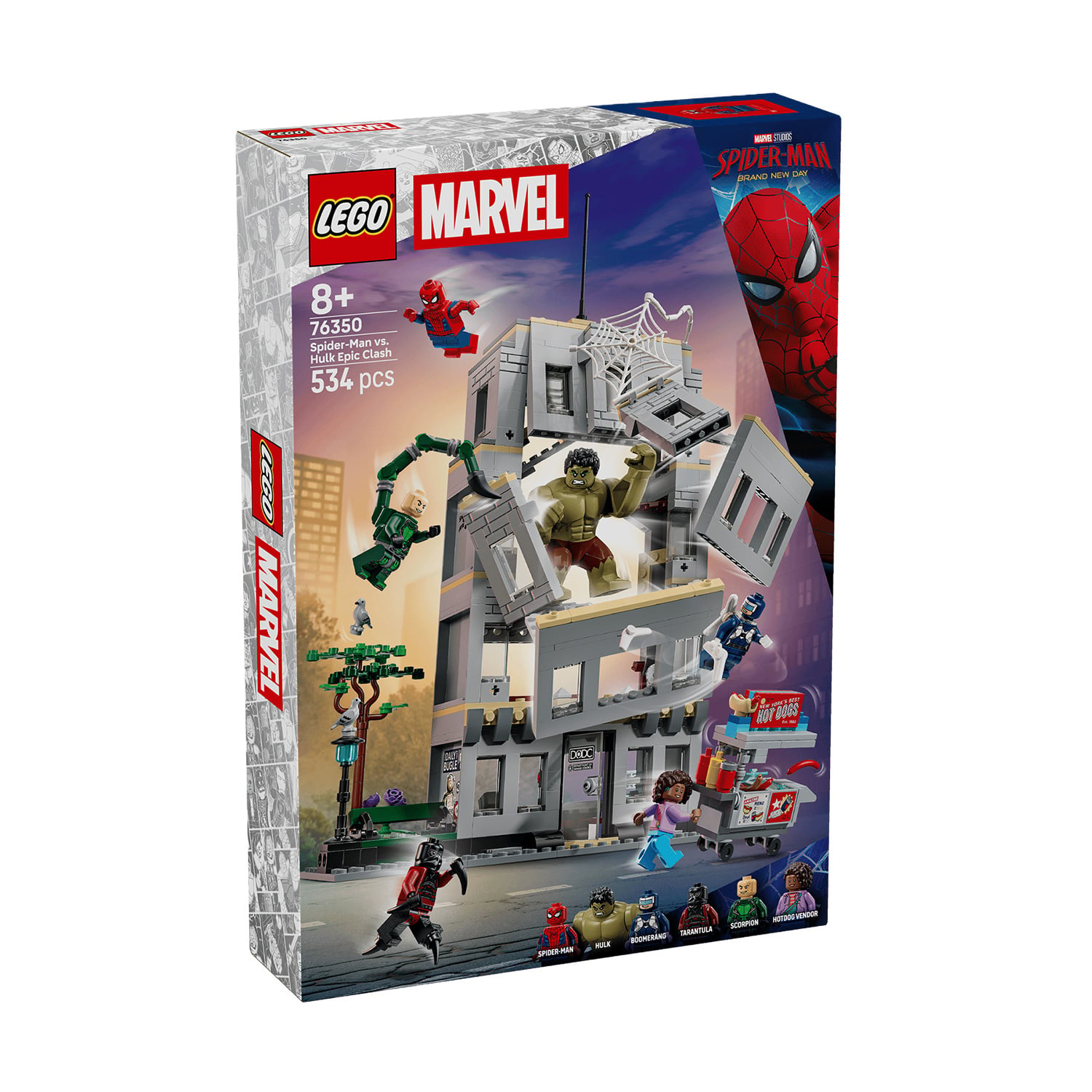 Конструктор LEGO Marvel Super Heroes Епічна сутичка Людини-Павука проти Халка, 534 деталі, від 8 років (76350)