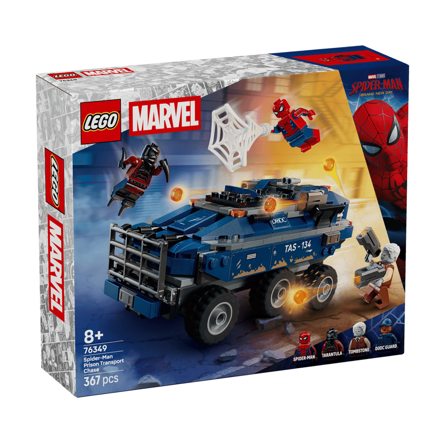 Конструктор LEGO Marvel Super Heroes Переслідування Людиною-Павуком машини для перевезення злочинців, 367 деталей, від 8 років (76349)