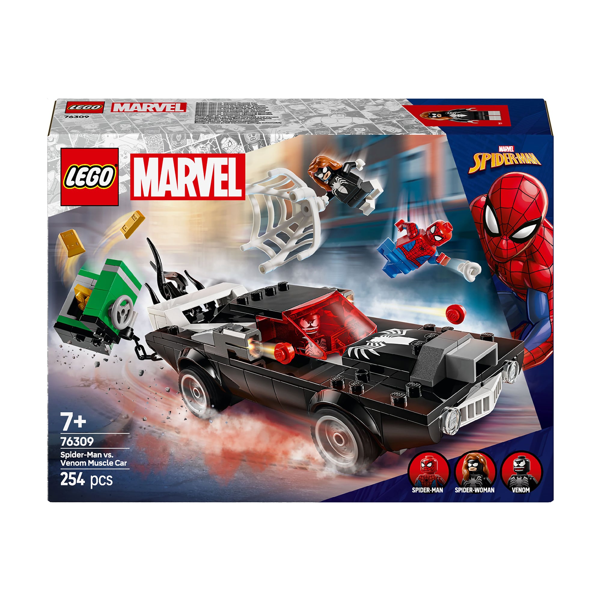 Конструктор LEGO Super Heroes Marvel Людина-Павук проти маслкара Венома, 254 деталі, від 7 років (76309)