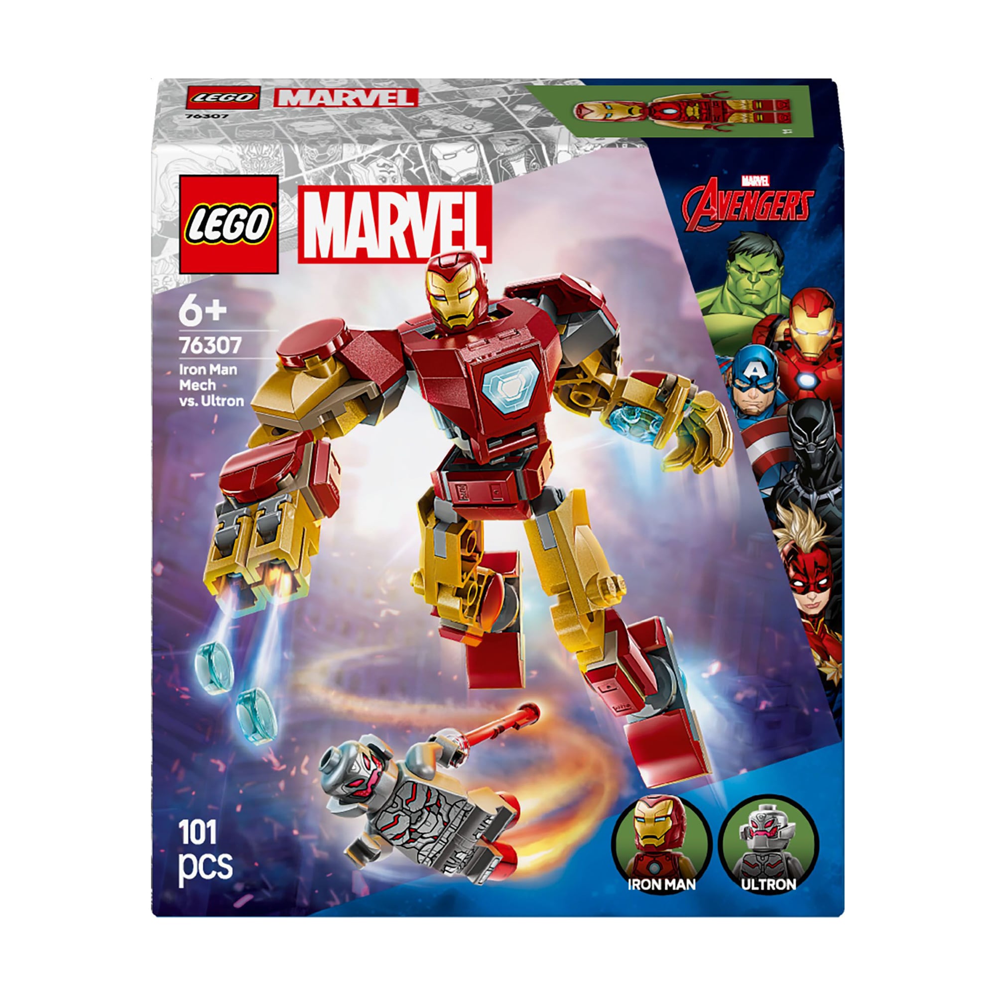 Конструктор LEGO Super Heroes Marvel Робот Залізної Людини проти Альтрона, 101 деталь, від 6 років (76307)
